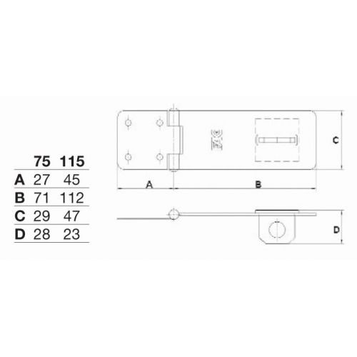 Porta candados de FAC seguridad: placa de acero de 1,5 mm y cerradero de acero endurecido.